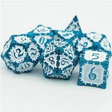 DAGGER OF VENOM: BLUE RPG METAL DICE SET